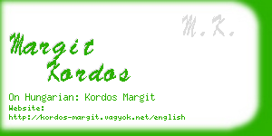 margit kordos business card